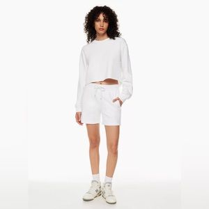 Aritzia TNA White Sweat Shorts